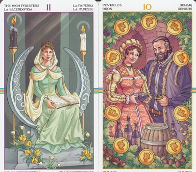 Libra High Priestess and 10 Pentacles Wheel of the Year Tarot 20190618 0001